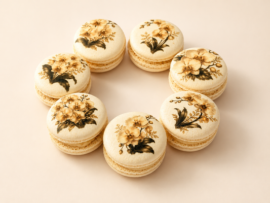 Vegan Ivory Orchid French Macarons