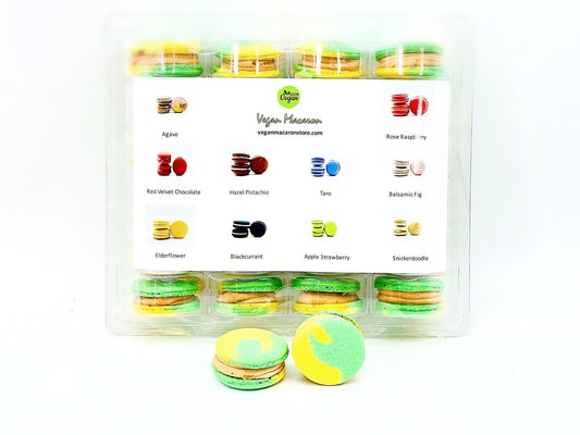 Wholesale Pineapple Nutmeg Vegan Macarons | Available in 24 & 48 Pack - Macaron Centrale24 Pack