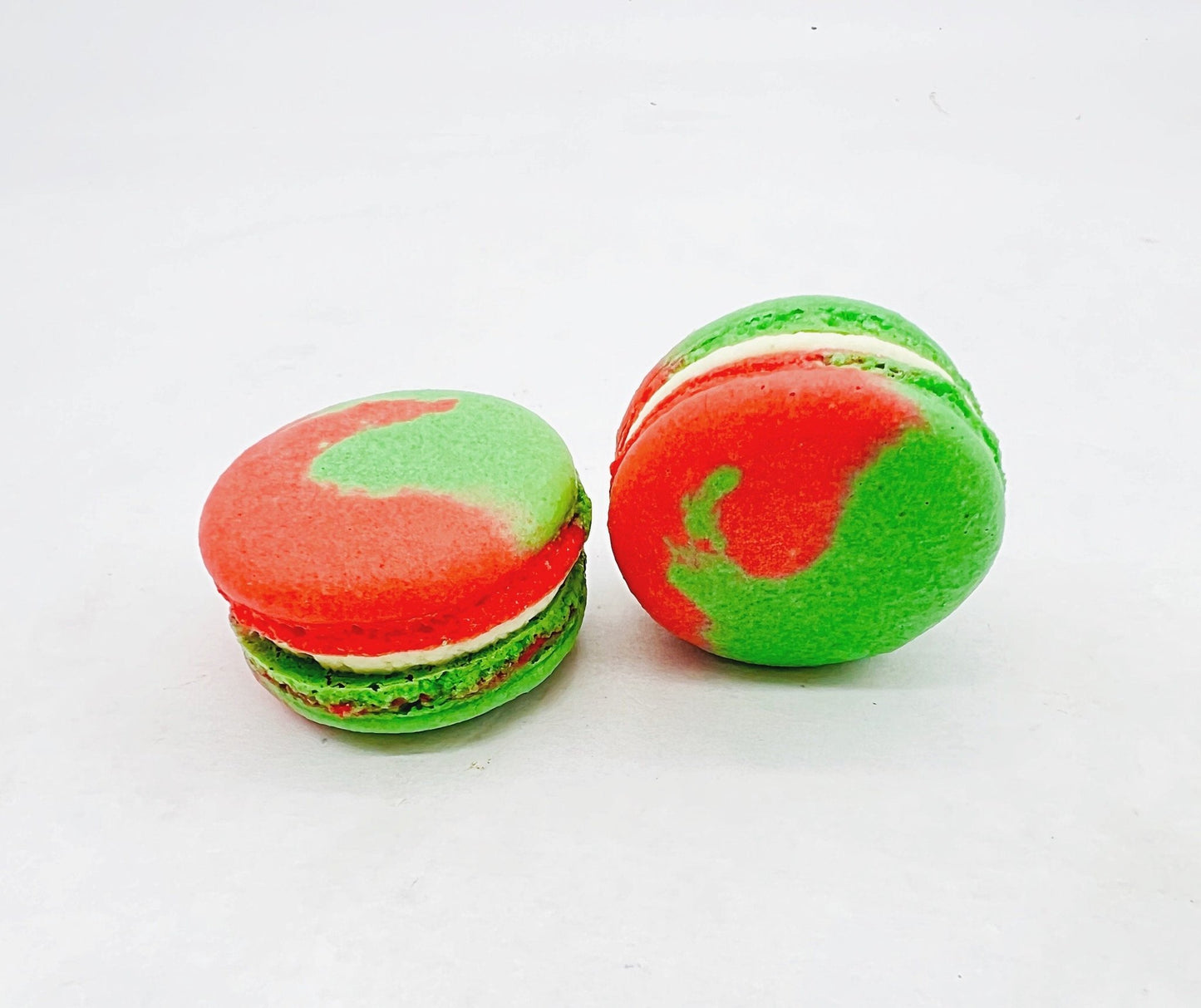 Wholesale Watermelon Honeydew Vegan Macarons | Available in 24 & 48 Pack | A great addition for your bakery establishment or your next party - Macaron Centrale24 Pack