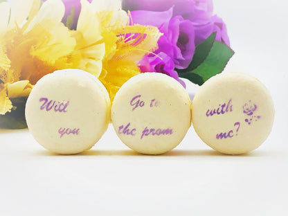 Will you go to prom proposal French Macaron Set (3 Pack) - Macaron CentraleRed