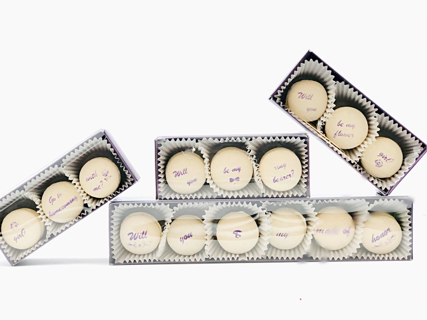 Will you go to prom proposal French Macaron Set (3 Pack) - Macaron CentraleRed