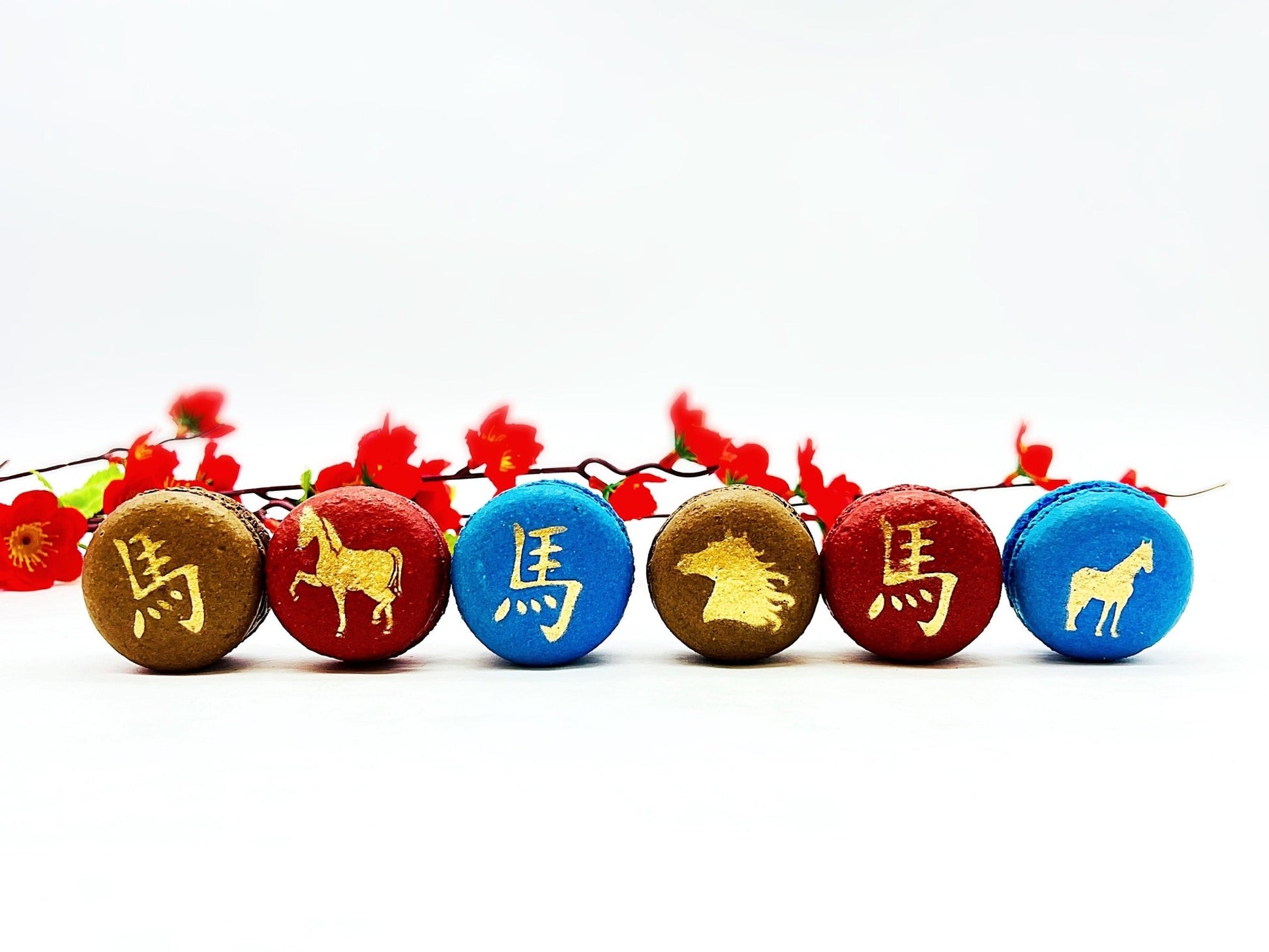 Year of The Horse | Assorted French Macaron decorated with Gold Dust - Macaron CentraleVariety6 Pack