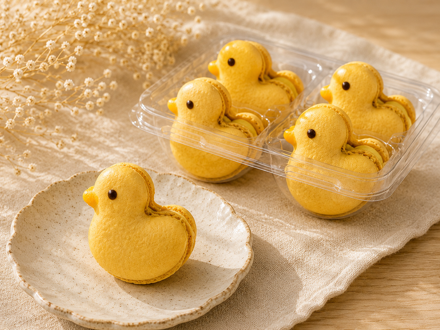Garden Friends Ducklings French Macarons – Yellow Duck Edition.
