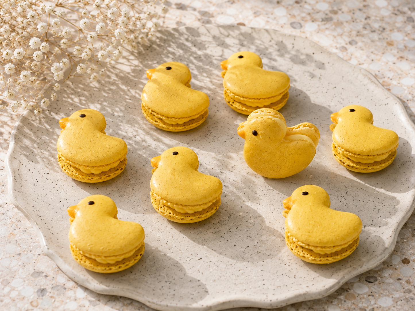 Garden Friends Ducklings French Macarons – Yellow Duck Edition.