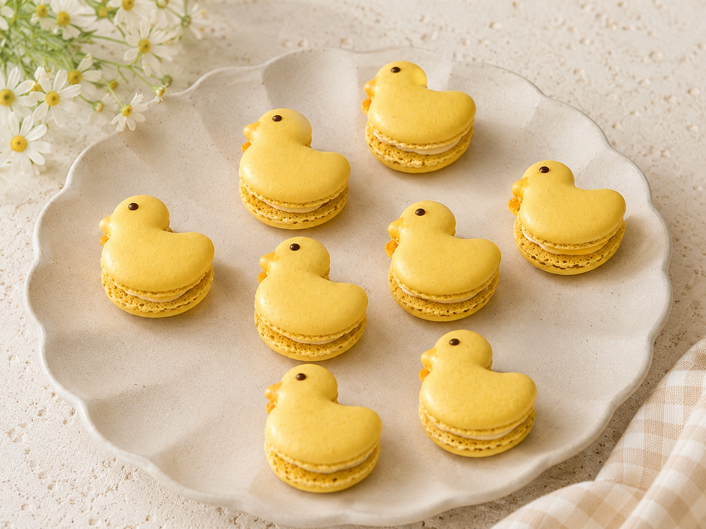Garden Friends Ducklings French Macarons – Yellow Duck Edition.