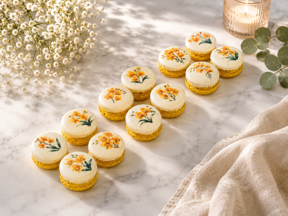 Yellow Orchid French Macaron Set