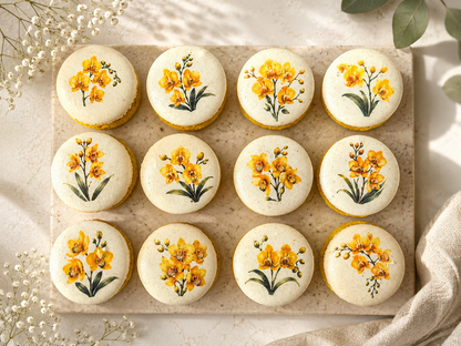 Yellow Orchid French Macaron Set