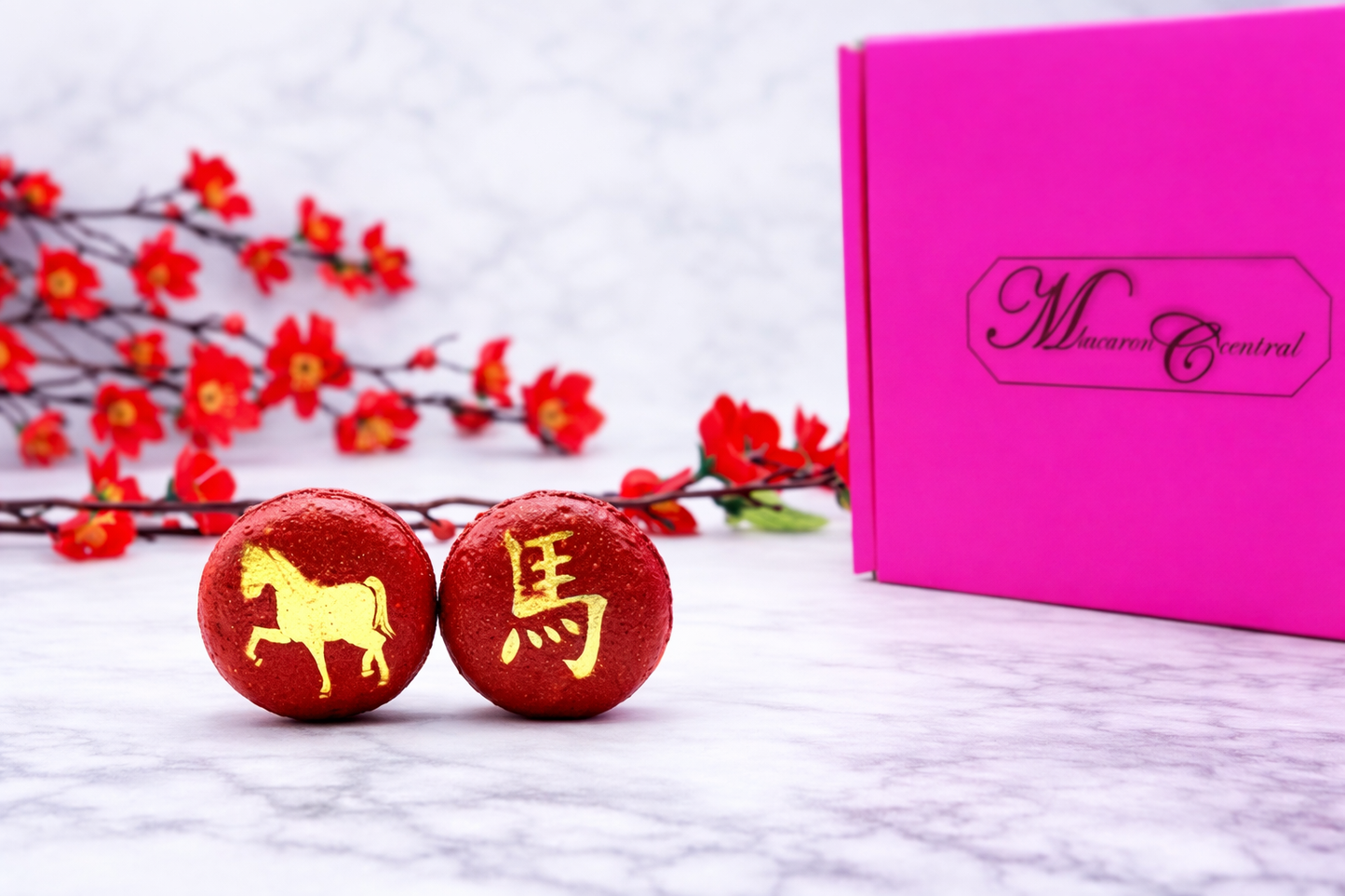 Year of The Horse | Assorted French Macaron decorated with Gold Dust