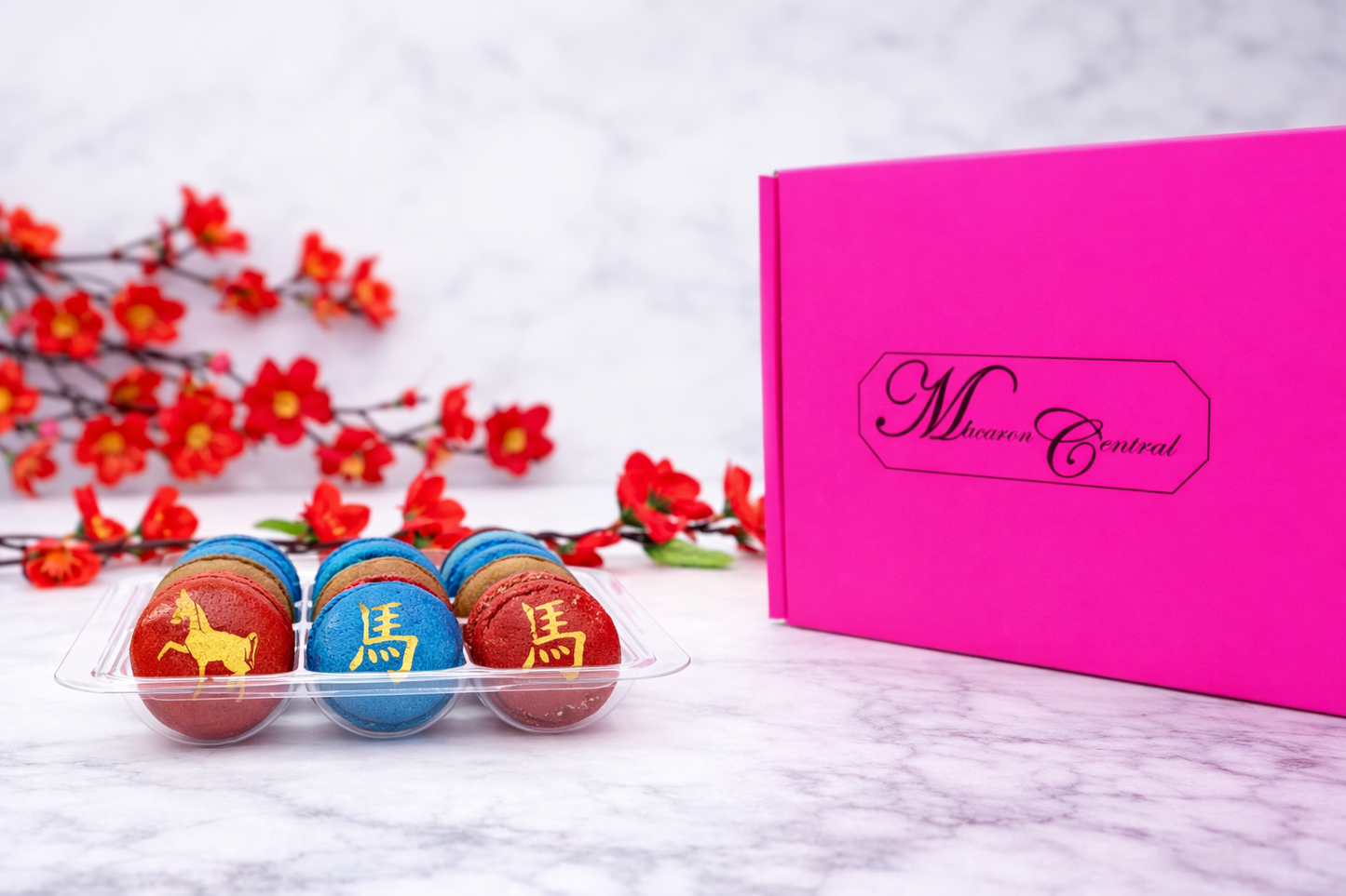 Year of The Horse | Assorted French Macaron decorated with Gold Dust