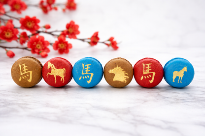 Year of The Horse | Assorted French Macaron decorated with Gold Dust